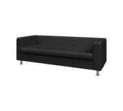 Диван четырехместный АЛЕКТО ALE4 Экокожа Ecotex 3001 (черная) 2180х830х700