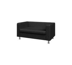 Диван четырехместный АЛЕКТО ALE4 Экокожа Ecotex 3001 (черная) 2180х830х700