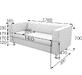 Диван трехместный АЛЕКТО ALE3 Экокожа Ecotex 3001 (черная) 1760х830х700