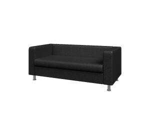 Диван четырехместный АЛЕКТО ALE4 Экокожа Ecotex 3001 (черная) 2180х830х700
