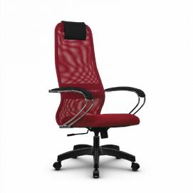 Кресло руководителя SU-BK131-8, осн.001 (PL) сетка/ткань-сетка (Красная) 260x680x910