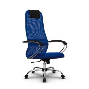 Кресло руководителя SU-BK131-8, осн.003 (Ch) сетка/ткань-сетка (Синяя) 260x680x910