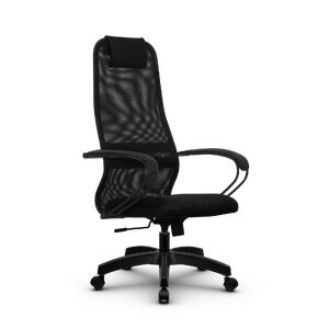 Кресло руководителя SU-BK130-8, осн.001 (PL) сетка/ткань-сетка (тем.Серая) 260x680x910