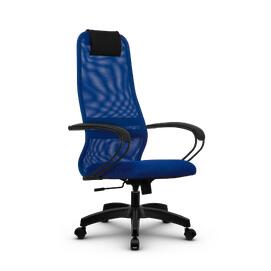 Кресло руководителя SU-BK130-8, осн.001 (PL) сетка/ткань-сетка (Синяя) 260x680x910