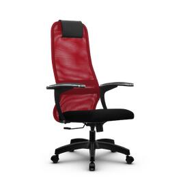 Кресло руководителя SU-BU158-8, осн.001 (PL) сетка/ткань-сетка (Красная/Черная) 260x680x910