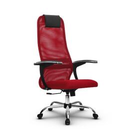 Кресло руководителя SU-BU158-8, осн.003 (Ch) сетка/ткань-сетка (Красная) 260x680x910