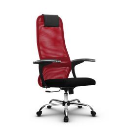 Кресло руководителя SU-BU158-8, осн.003 (Ch) сетка/ткань-сетка (Красная/Черная) 260x680x910