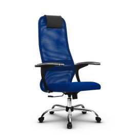 Кресло руководителя SU-BU158-8, осн.003 (Ch) сетка/ткань-сетка (Синяя) 260x680x910