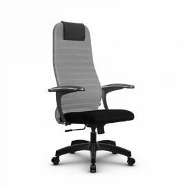 Кресло руководителя SU-BU158-10, осн.001 (PL) ткань-сетка (св.Серая/Черная) 260x680x910