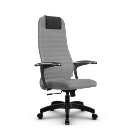 Кресло руководителя SU-BU158-10, осн.001 (PL) ткань-сетка (св.Серая) 260x680x910