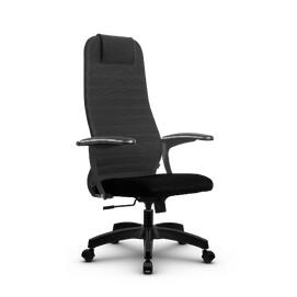 Кресло руководителя SU-BU158-10, осн.001 (PL) ткань-сетка (тем.Серая/Черная) 260x680x910