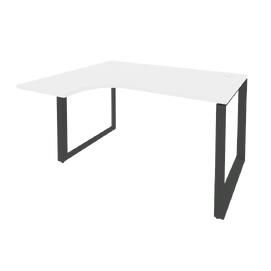 Офисная мебель Onix Стол эргономичный левый на О-образном м/к O.MO-SA-3 (L) Белый бриллиант/Антрацит 1380x1180x750 (800/460)