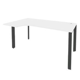 Офисная мебель Onix Стол эргономичный левый на П-образном м/к O.MP-SA-1 (L) Белый бриллиант/Антрацит 1580x980x750 (720/460)