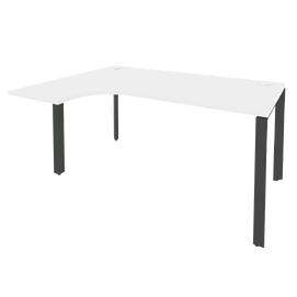 Офисная мебель Onix Стол эргономичный левый на П-образном м/к O.MP-SA-4 (L) Белый бриллиант/Антрацит 1580x1180x750 (800/460)