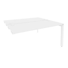 Офисная мебель Onix Стол-приставка двойной на П-образном м/к к опорным элем. O.MP-D.SPR-4.7 Белый бриллиант/Белый 1580x1475x750