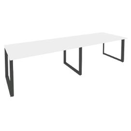 Офисная мебель Onix Стол переговорный (2 столешницы) O.MO-PRG-2.4 Белый бриллиант/Антрацит 3160x980x750