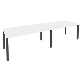 Офисная мебель Onix Стол переговорный (2 столешницы) O.MP-PRG-2.4 Белый бриллиант/Антрацит 3160x980x750