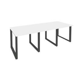 Офисная мебель Onix Стол переговорный (3 столешницы) O.MO-PRG-3.0 Белый бриллиант/Антрацит 2340x980x750