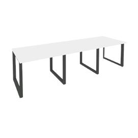 Офисная мебель Onix Стол переговорный (3 столешницы) O.MO-PRG-3.1 Белый бриллиант/Антрацит 2940x980x750
