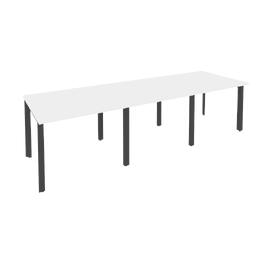 Офисная мебель Onix Стол переговорный (3 столешницы) O.MP-PRG-3.1 Белый бриллиант/Антрацит 2940x980x750