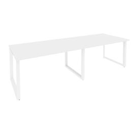 Офисная мебель Onix Стол переговорный (2 столешницы) O.MO-PRG-2.3 Белый бриллиант/Белый 2760x980x750