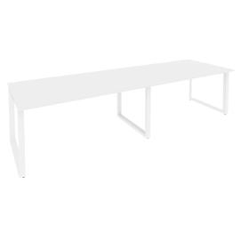 Офисная мебель Onix Стол переговорный (2 столешницы) O.MO-PRG-2.4 Белый бриллиант/Белый 3160x980x750