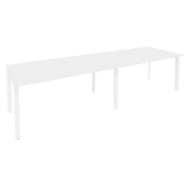 Офисная мебель Onix Стол переговорный (2 столешницы) O.MP-PRG-2.4 Белый бриллиант/Белый 3160x980x750