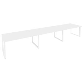 Офисная мебель Onix Стол переговорный (3 столешницы) O.MO-PRG-3.0 Белый бриллиант/Белый 2340x980x750