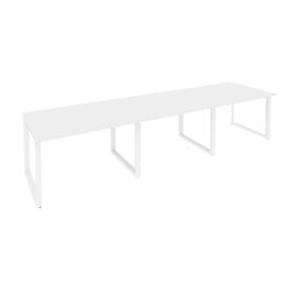 Офисная мебель Onix Стол переговорный (3 столешницы) O.MO-PRG-3.2 Белый бриллиант/Белый 3540x980x750