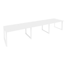 Офисная мебель Onix Стол переговорный (3 столешницы) O.MO-PRG-3.3 Белый бриллиант/Белый 4140x980x750