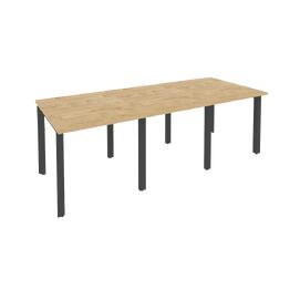 Офисная мебель Onix Стол переговорный (3 столешницы) O.MP-PRG-3.0 Тиквуд светлый/Антрацит 2340x980x750