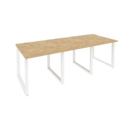 Офисная мебель Onix Стол переговорный (3 столешницы) O.MO-PRG-3.0 Тиквуд светлый/Белый 2340x980x750