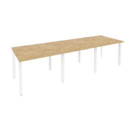 Офисная мебель Onix Стол переговорный (3 столешницы) O.MP-PRG-3.1 Тиквуд светлый/Белый 2940x980x750