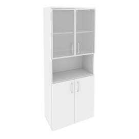 Офисная мебель Onix Шкаф высокий широкий O.ST-1.4 R Белый бриллиант 800x420x1977