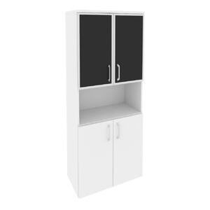 Офисная мебель Onix Шкаф высокий широкий O.ST-1.4 R black Тиквуд светлый/Белый бриллиант 800x420x1977