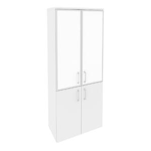 Офисная мебель Onix Шкаф высокий широкий O.ST-1.2 R white Денвер светлый/Белый бриллиант 800x420x1977