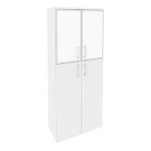 Офисная мебель Onix Шкаф высокий широкий O.ST-1.7 R white Тиквуд светлый/Белый бриллиант 800x420x1977