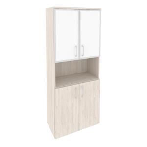Офисная мебель Onix Шкаф высокий широкий O.ST-1.4 R white Дуб аттик/Белый бриллиант 800x420x1977