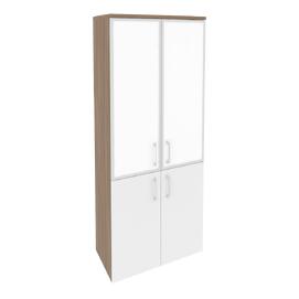 Офисная мебель Onix Шкаф высокий широкий O.ST-1.2 R white Дуб аризона/Белый бриллиант 800x420x1977