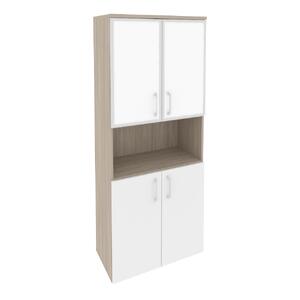 Офисная мебель Onix Шкаф высокий широкий O.ST-1.4 R white Дуб аттик/Белый бриллиант 800x420x1977