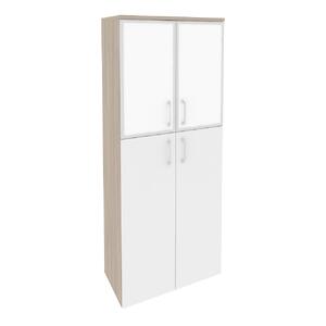Офисная мебель Onix Шкаф высокий широкий O.ST-1.7 R white Дуб аттик/Белый бриллиант 800x420x1977
