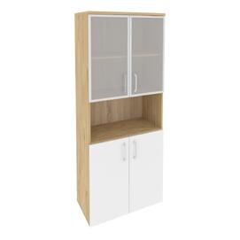 Офисная мебель Onix Шкаф высокий широкий O.ST-1.4 R Тиквуд светлый/Белый бриллиант 800x420x1977