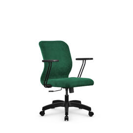 Кресло компьютерное SU-Mr-4/подл.109/осн.001 ткань-велюр, зелёный
