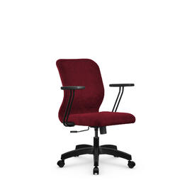 Кресло компьютерное SU-Mr-4/подл.109/осн.001 ткань-велюр, красный