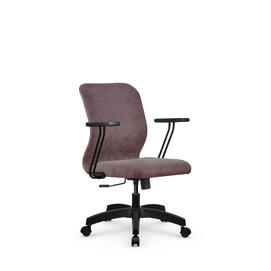 Кресло компьютерное SU-Mr-4/подл.109/осн.001 ткань-велюр, темно-розовый