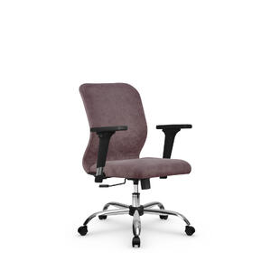 Кресло компьютерное SU-Mr-4/подл.200/осн.003 ткань-велюр, серый