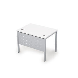 Офисная мебель Avance Стол прямолинейный с экраном металлическим (сечение 40х40) 6МК.007 Белый/Алюминий матовый 1000х700х750