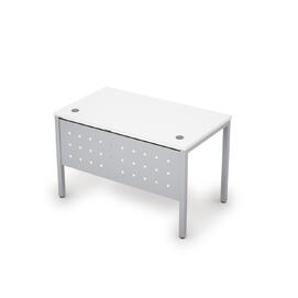 Офисная мебель Avance Стол прямолинейный с экраном металлическим (сечение 40х40) 6МК.008 Белый/Алюминий матовый 1200х700х750