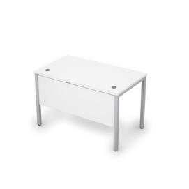Офисная мебель Avance Стол прямолинейный с экраном ЛДСП (сечение 40х40) 6МД.008 Белый/Алюминий матовый 1200х700х750