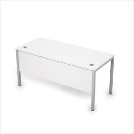 Офисная мебель Avance Стол прямолинейный с экраном ЛДСП (сечение 40х40) 6МД.004 Белый/Алюминий матовый 1600х700х750